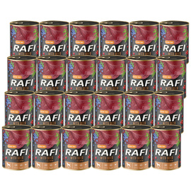 Mokra karma dla psa Rafi z jeleniem zestaw 24 x 400 g