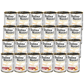 Mokra karma dla psa alergika Dolina Noteci Premium Pure bogata w gęś z jabłkiem zestaw 24 x 400 g