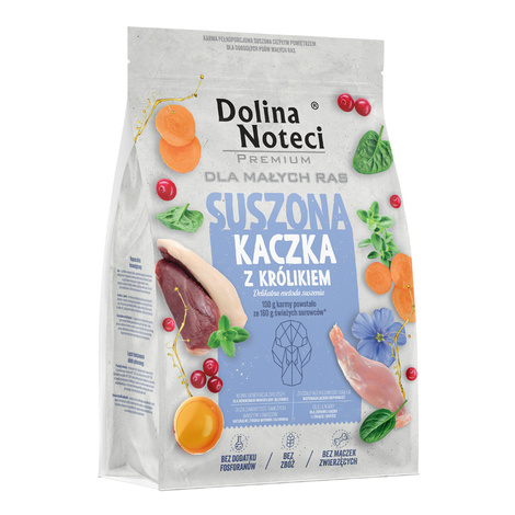Karma suszona dla psa Dolina Noteci Premium dla dorosłych psów małych ras kaczka z królikiem 3 kg