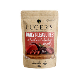 Karma mokra dla kota Luger's Daily Pleasures Sterilised z wołowiną i sercami z kurczaka 85 g