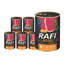 Mokra karma dla psa Rafi z kaczką zestaw 24 x 400 g