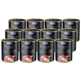 Mokra Karma dla psa Piper Animals z dorszem i pomidorem zestaw 12 x 800 g