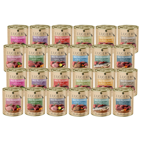 Karma mokra dla psa Luger's Daily Pleasures mix smaków zestaw 24 x 800 g