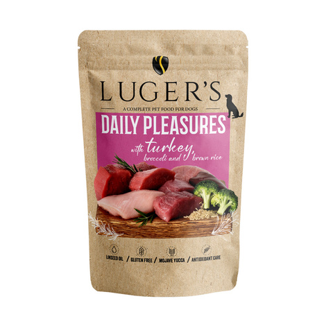 Karma mokra dla psa Luger's Daily Pleasures z indykiem, brokułem i ryżem brązowym 500 g