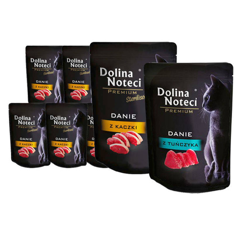  Mokra karma dla kota Dolina Noteci Premium Sterilised danie z kaczki 10 x 85 g + danie z tuńczyka 85 g gratis