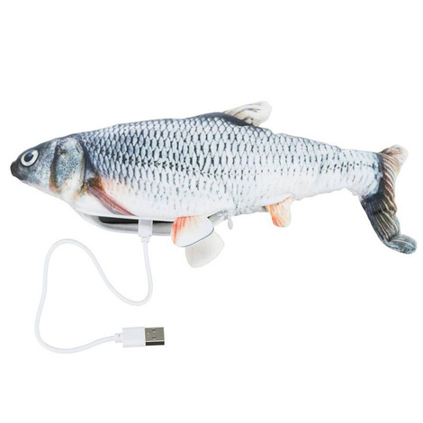 Trixie Wriggle Fish Zabawka dla kota ryba kręcąca się z kocimiętką USB 30 cm