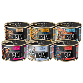 MAU Pasztet i Filet Karma mokra dla kota mix 6 smaków zestaw 6 x 185 g