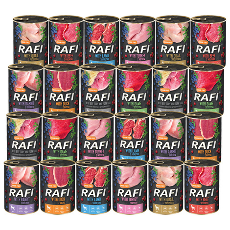 Mokra karma dla psa Rafi mix smaków 24 x 400 g