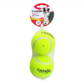 Camon Zestaw piłek tenisowych z dźwiękiem zabawka dla psa 7,5 cm 2 szt.