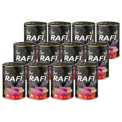 Mokra karma dla kota Rafi Cat Adult z cielęciną zestaw 12 x 400 g