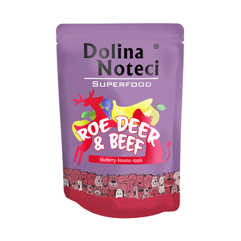 Mokra karma dla psa Dolina Noteci Superfood sarna i wołowina saszetka 300 g