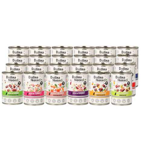 Mokra karma dla psa Dolina Noteci Premium bogata w mięso mix smaków 24 x 400 g EDYCJA LIMITOWANA