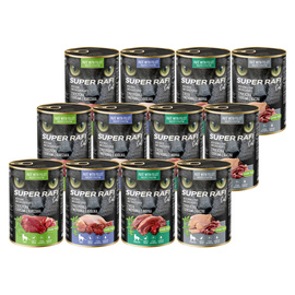 Karma mokra dla kotów Super Rafi Cat mix 4 smaków zestaw 12 x 400 g