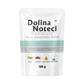 Mokra karma dla psów małych ras Dolina Noteci Premium z jagnięciną, brokułem i żurawiną 100 g