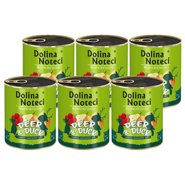 Mokra karma dla psa Dolina Noteci Superfood jeleń i kaczka zestaw 6 x 800 g