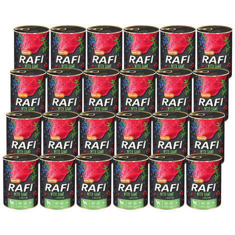 Mokra karma dla psa Rafi z dziczyzną zestaw 24 x 400 g