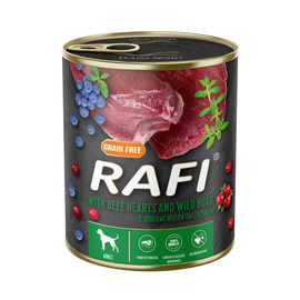 Mokra karma dla psa Rafi z sercami wołowymi i dzikiem 800 g
