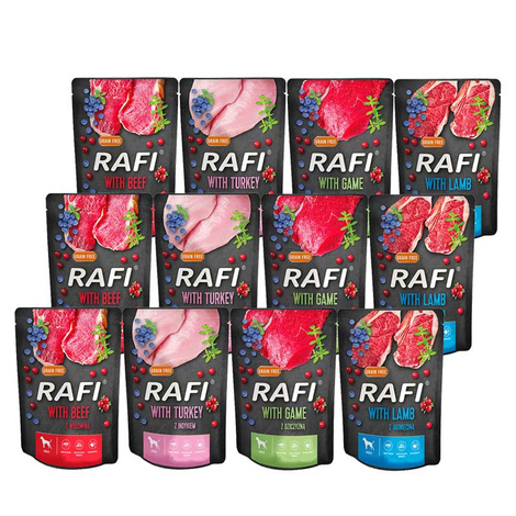 Mokra karma dla psa Rafi Mix 12 x 300 g