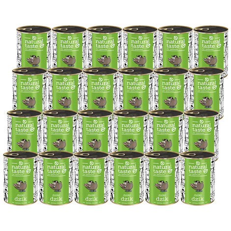 Mokra karma dla psa Natural Taste Dziki Dzik – danie z dzika zestaw 24 x 400 g