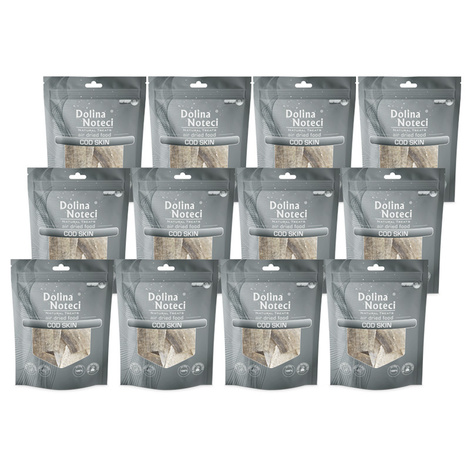 Dolina Noteci Natural Treats Cod Skin skóra dorsza przysmak dla psa zestaw 12 x 30 g