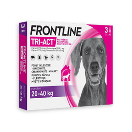Frontline Tri-act Roztwór do nakrapiania przeciwko pchłom i kleszczom dla psów L 3 pipetki 4 ml