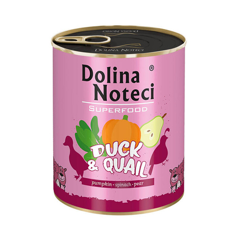 Mokra karma dla psa Dolina Noteci Superfood kaczka i przepiórka puszka 800 g