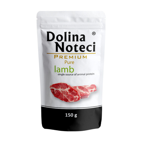 Mokra karma dla psa alergika Dolina Noteci Premium Pure bogata w jagnięcinę saszetka 150 g