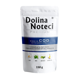 Mokra karma dla psa Dolina Noteci Premium bogata w dorsza z brokułami saszetka 150 g