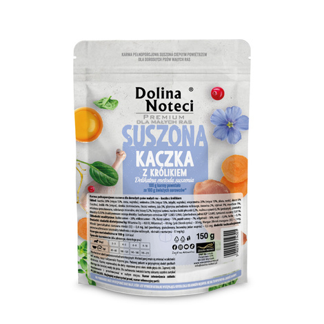 Karma suszona dla psa Dolina Noteci Premium dla dorosłych psów małych ras kaczka z królikiem 150 g
