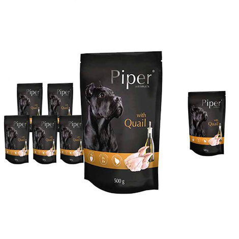 Mokra karma dla psa Piper Animals z przepiórką zestaw 10 x 500 g + gratis Piper Animals z przepiórką 500 g